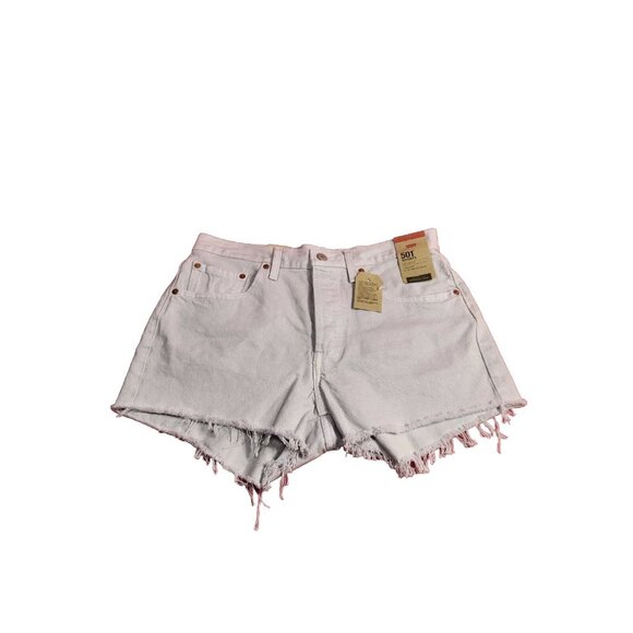 Levi's 501 Women's Shorts Size 32 High Rise Lilac Denim Cutoff Button Fly (27) - Picture 1 of 6